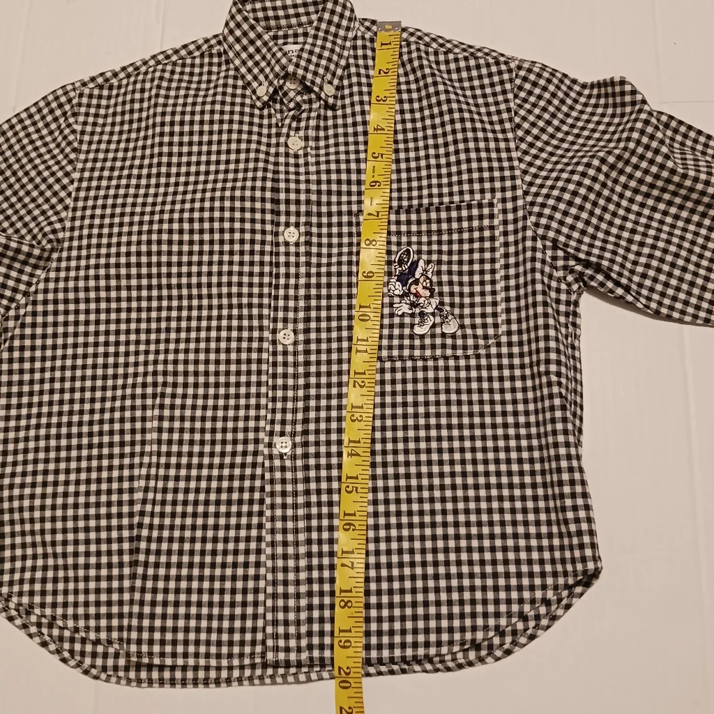 Minnie Mouse Tennis Shirt Embroidered Sz8/10 Girls Black/White‎ Disneylandia